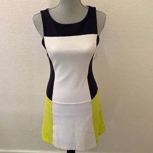 Bailey 44 color block dress small S white blue Sleeveless RARE HTF GORGEOUS